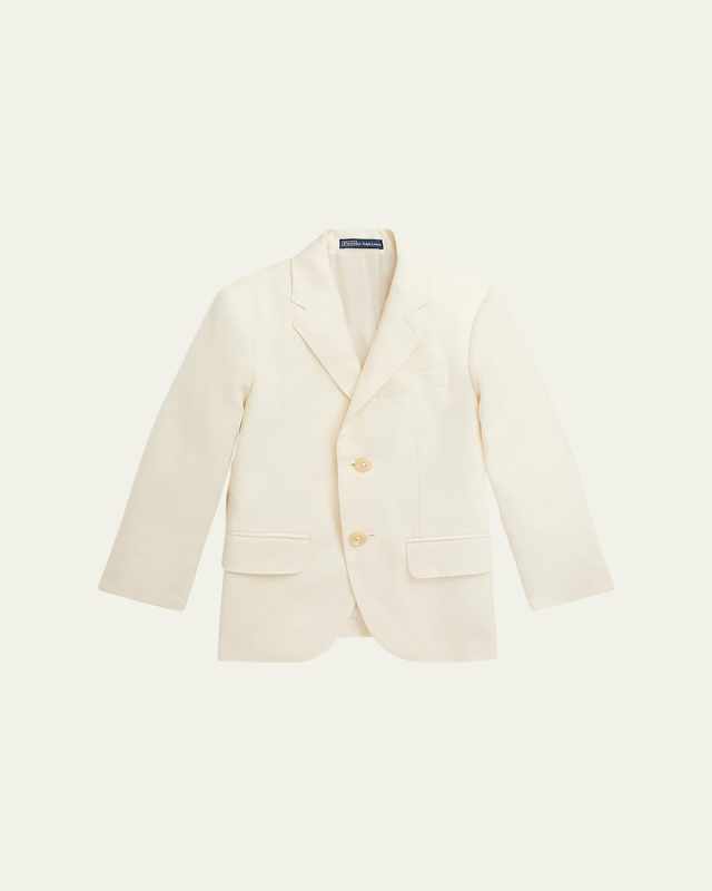 Boy's Solid Linen Tailored Sport Coat, Size 4-7